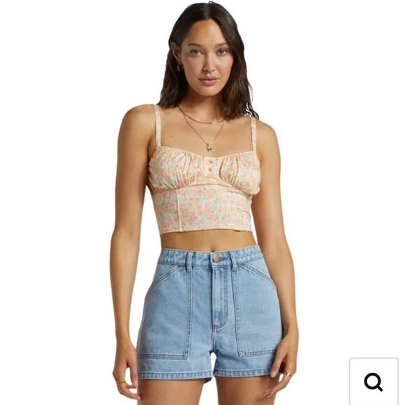 Billabong Leia Carpenter Denim Shorts Size 24-Soft Blue - Picture 1 of 9